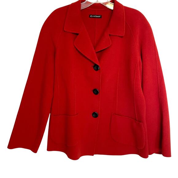 Alexandra Bartlett Vintage Soft Wool Button Jacket Womens XL Rust Coat Outerwear - Picture 1 of 7